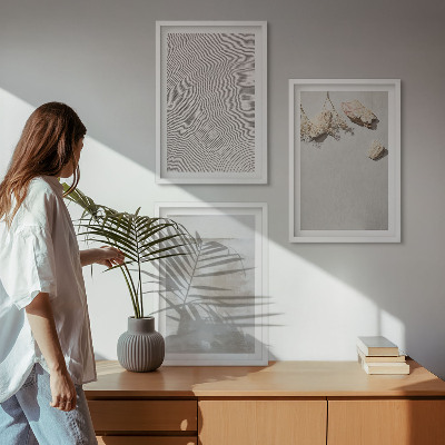 Three-piece wall art piece Sand stones boho texture