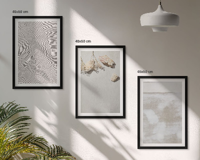 Three-piece wall art piece Sand stones boho texture