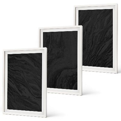 Set of 3 framed wall art pieces Dark marble elegant textures
