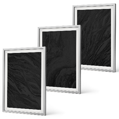 Set of 3 framed wall art pieces Dark marble elegant textures