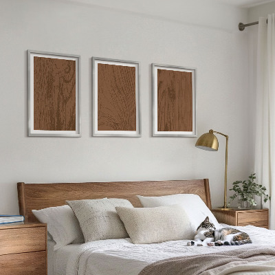Three-piece wall art piece Wood texture bark minimalism