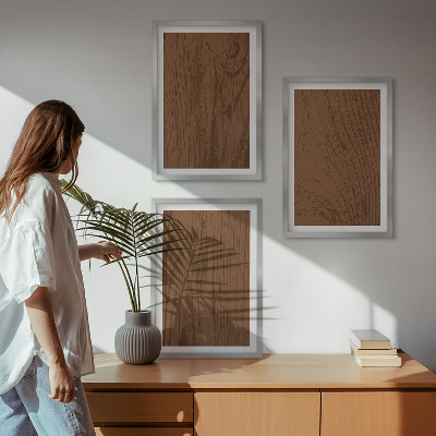 Three-piece wall art piece Wood texture bark minimalism