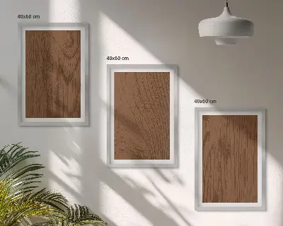 Three-piece wall art set minimalist wood bark texture