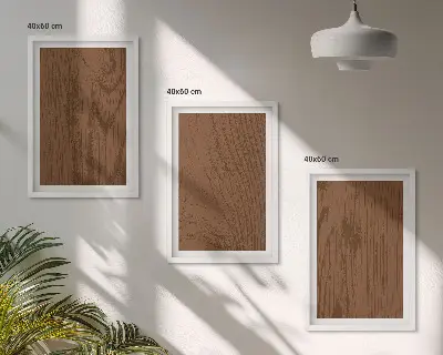 Three-piece wall art set minimalist wood bark texture