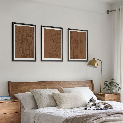 Three-piece wall art piece Wood texture bark minimalism