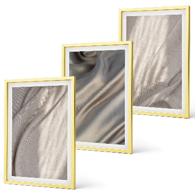 Set of 3 framed wall art pieces Natural boho fabrics close-up