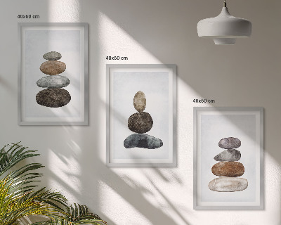 Wall art set Minimalist boho stones
