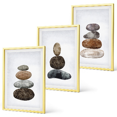 Wall art set Minimalist boho stones