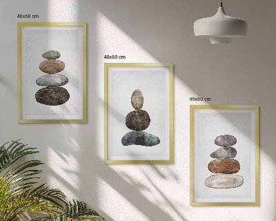 Wall art set Minimalist boho stones