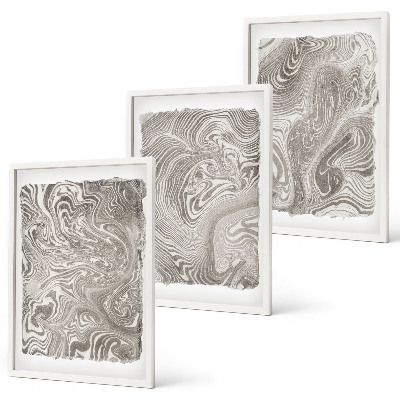Three-piece wall art piece Modern shapes painting
