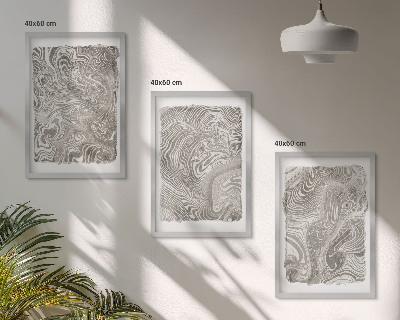 Three-piece wall art piece Modern shapes painting