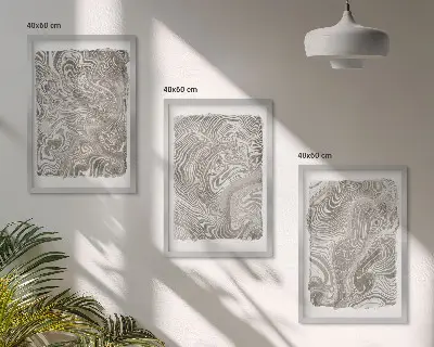 Modern shapes wall art three-piece painting set