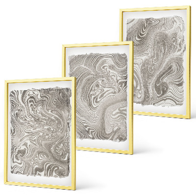 Three-piece wall art piece Modern shapes painting