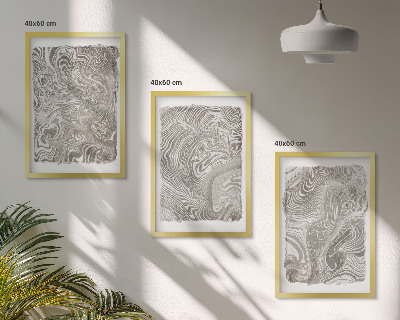 Three-piece wall art piece Modern shapes painting