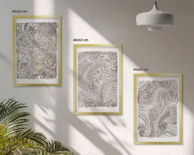 Modern shapes wall art three-piece painting set