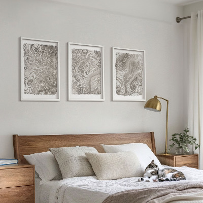 Three-piece wall art piece Modern shapes painting