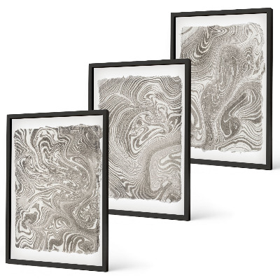 Three-piece wall art piece Modern shapes painting