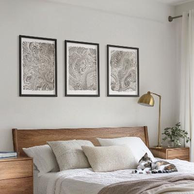 Three-piece wall art piece Modern shapes painting