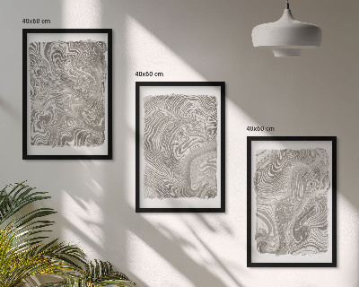 Three-piece wall art piece Modern shapes painting