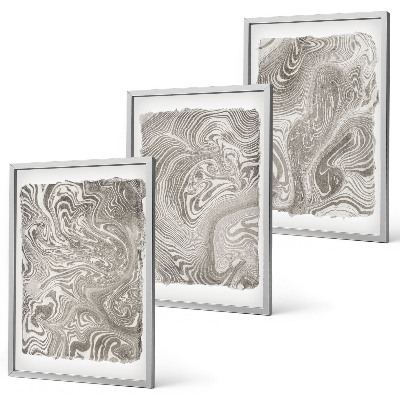 Three-piece wall art piece Modern shapes painting