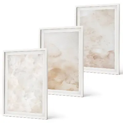 Fashionable pastel textures wall art set of three framed pieces
