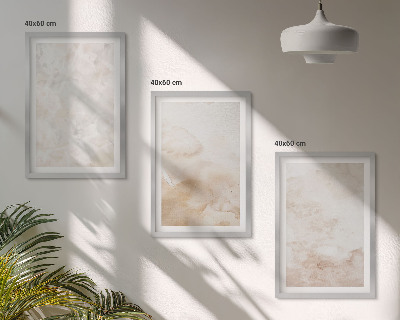 Set of 3 framed wall art pieces Fashionable pastel textures