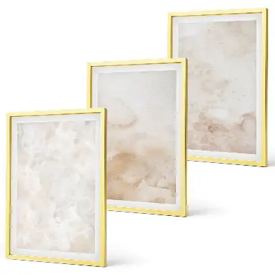 Fashionable pastel textures wall art set of three framed pieces