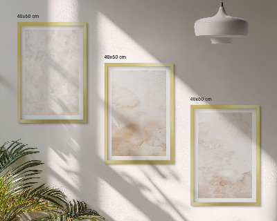 Set of 3 framed wall art pieces Fashionable pastel textures