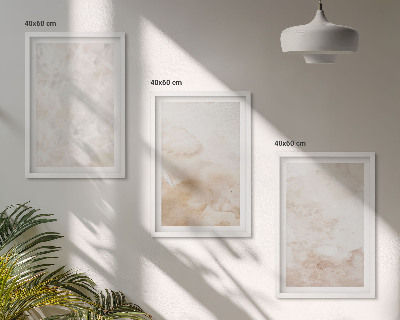 Set of 3 framed wall art pieces Fashionable pastel textures