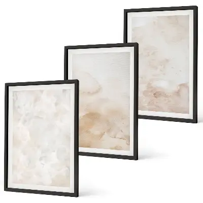 Fashionable pastel textures wall art set of three framed pieces