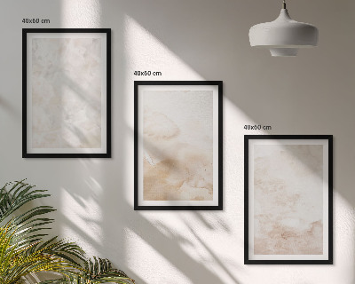 Set of 3 framed wall art pieces Fashionable pastel textures