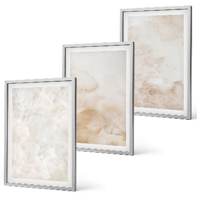 Set of 3 framed wall art pieces Fashionable pastel textures