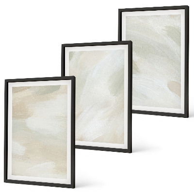 Three-piece wall art piece Bright paints abstract boho