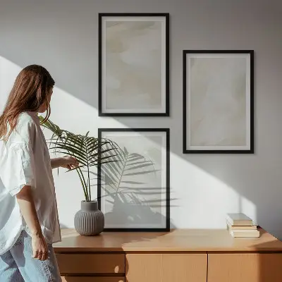 Three-piece abstract boho wall art bright paints