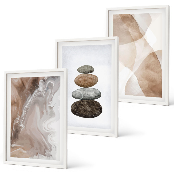 Three-piece wall art piece Abstract pastel shapes