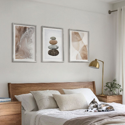 Three-piece wall art piece Abstract pastel shapes