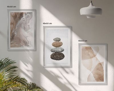 Three-piece wall art piece Abstract pastel shapes