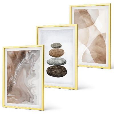 Three-piece wall art piece Abstract pastel shapes