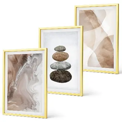 Abstract pastel shapes wall art three-piece set