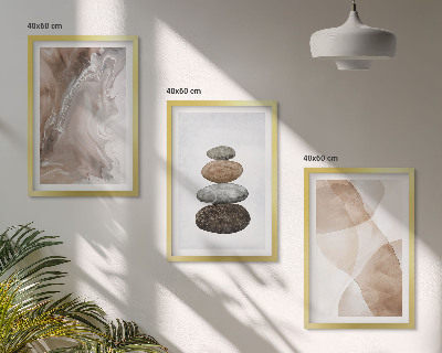 Three-piece wall art piece Abstract pastel shapes