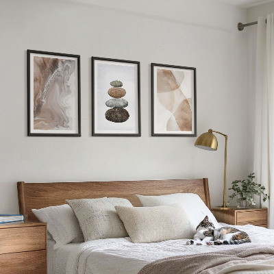 Three-piece wall art piece Abstract pastel shapes