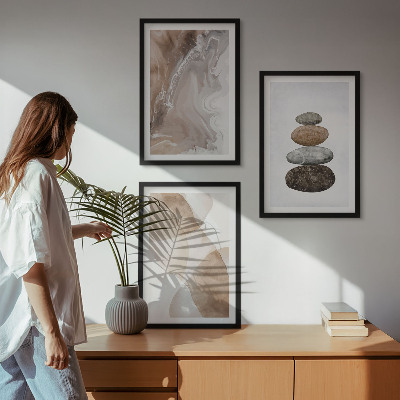 Three-piece wall art piece Abstract pastel shapes
