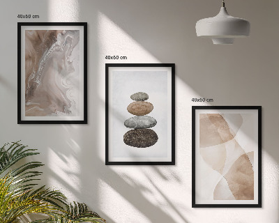 Three-piece wall art piece Abstract pastel shapes