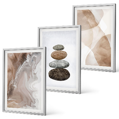 Three-piece wall art piece Abstract pastel shapes