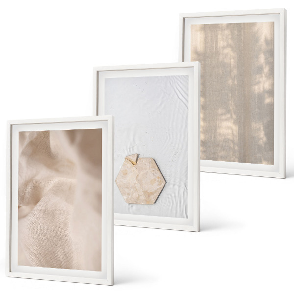 Three-piece wall art piece Subtle textures boho nature