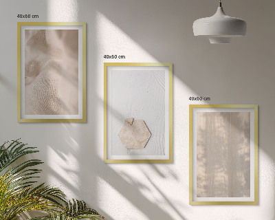 Three-piece wall art piece Subtle textures boho nature