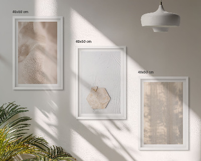 Three-piece wall art piece Subtle textures boho nature