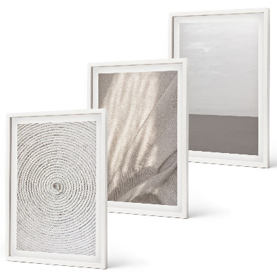 Set of 3 framed wall art pieces Natural boho textures