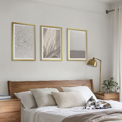 Set of 3 framed wall art pieces Natural boho textures