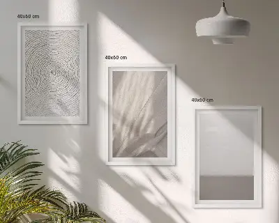 Set of 3 framed wall art pieces with natural boho textures
